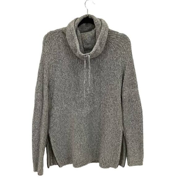 Athleta Borealis Cowl Neck Sweater Gray Long Sleeve Knit Wool  Boucle Size Small - Picture 3 of 12
